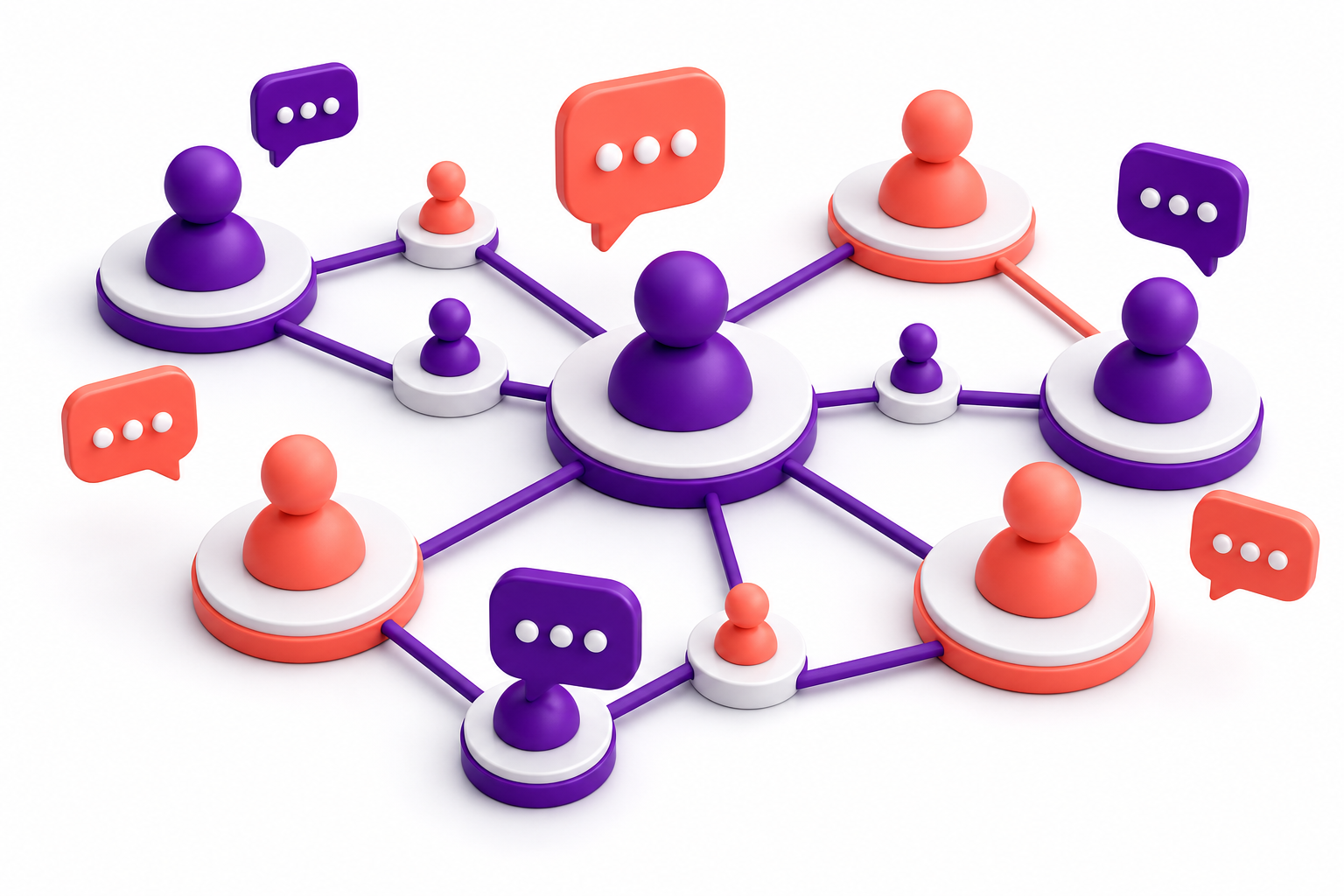 3D community network illustration